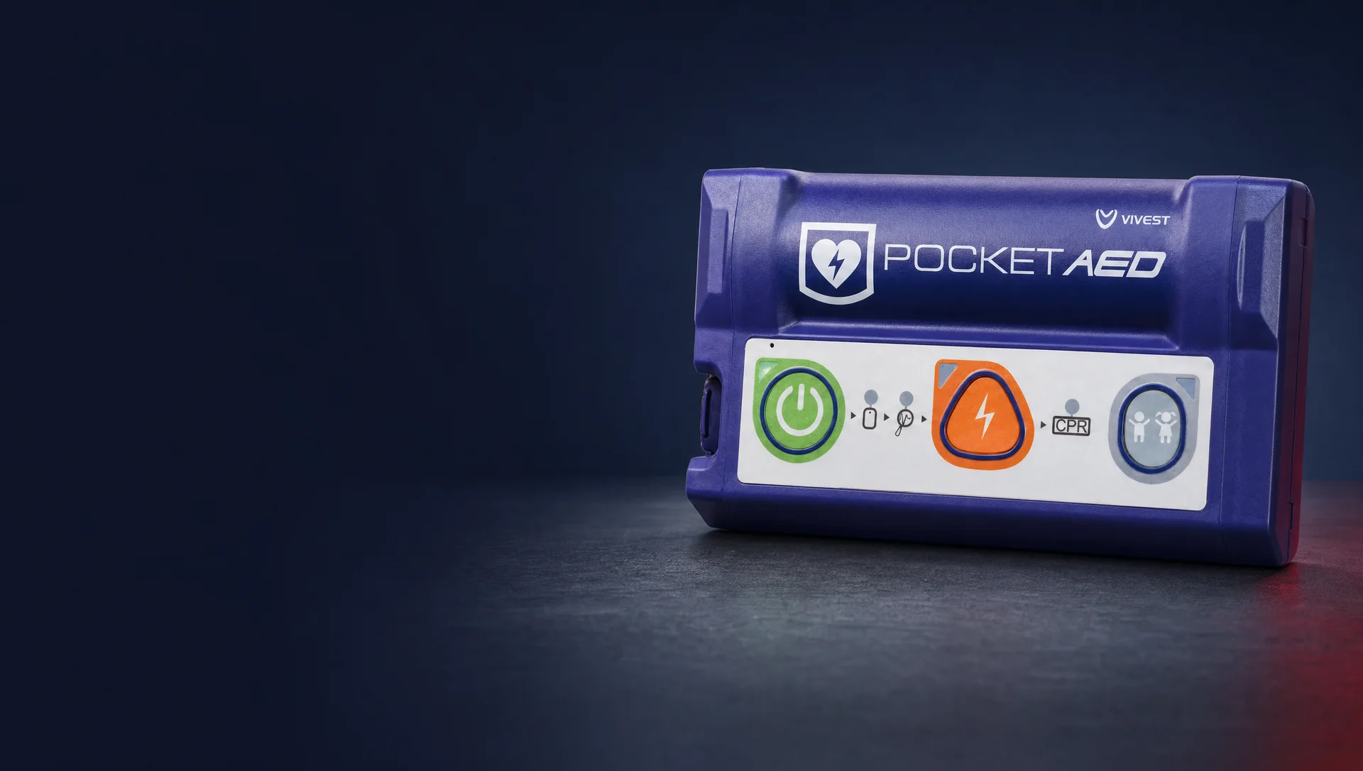 Defibrylator ViVest Pocket AED P3 — kompozycja promocyjna